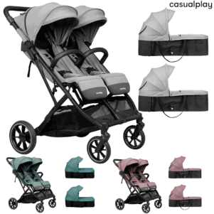 Cochecito gemelar tour twin max con 2 capazos de Casualplay