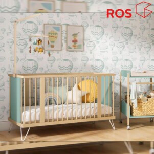 Cuna Pampa con Panel (convertible en minicuna y camita) 140x70 de ROS