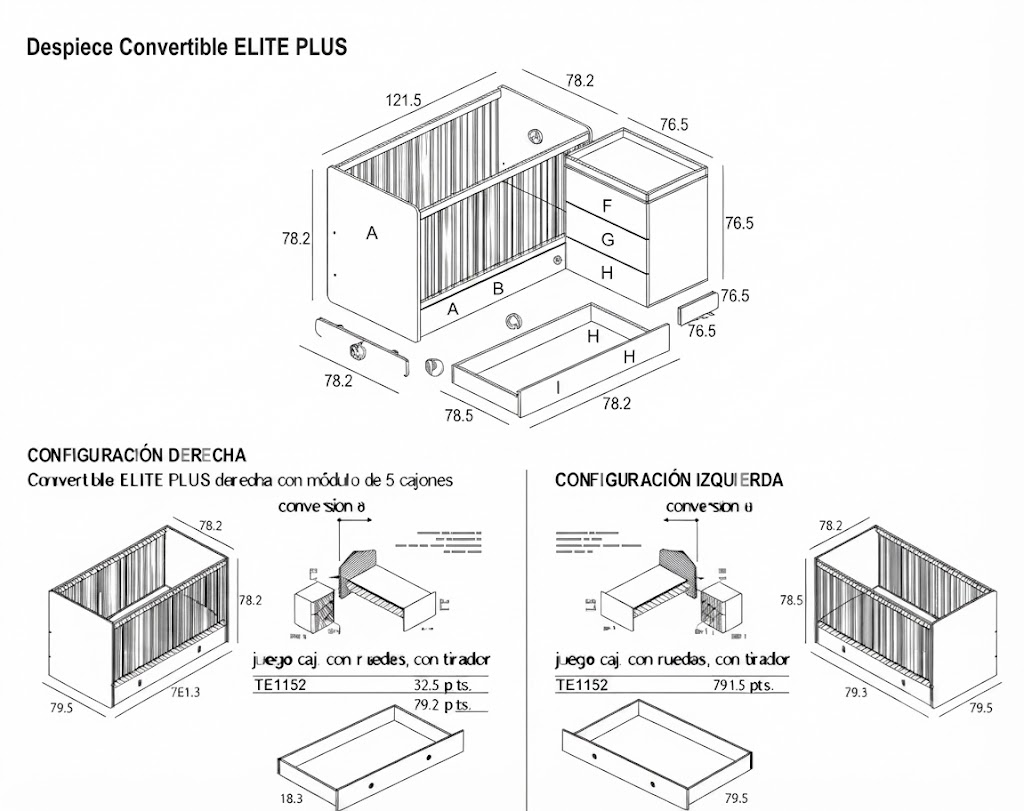 cuna convertible elite plus 120x60 de ros 1 cuna convertible elite plus 120x60 de ros