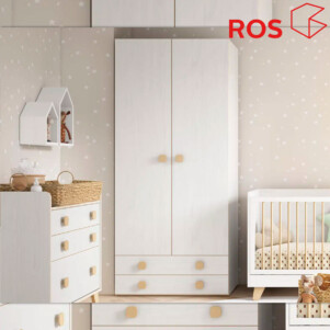 Armario 2 puertas con 2 cajones en el medio de Ros