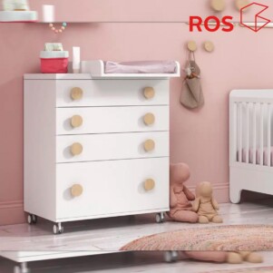 Cómoda Basic con ruedas de Ros