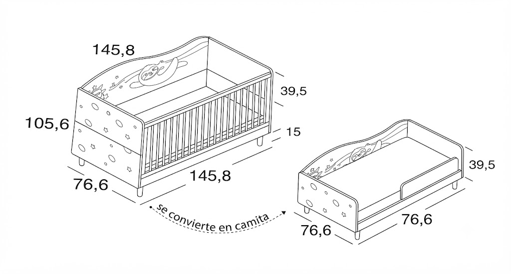 cuna convertible 140x70 perezoso mr.wonderfulcuna de ros 1 cuna convertible 140x70 perezoso mr.wonderfulcuna de ros