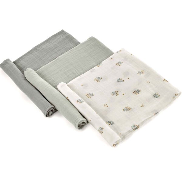 muselina bambu botanic pack 3 muselinas bamboo (80x80) de jane