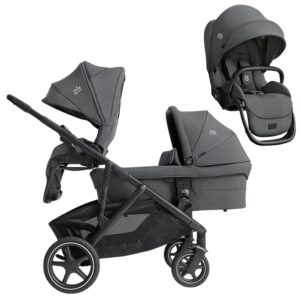 Cochecito Gemelar distinta edad Versiti con capazo y silla de Joie