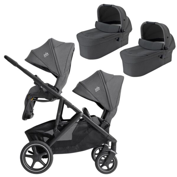 cochecito gemelar versiti con capazo y silla de joie