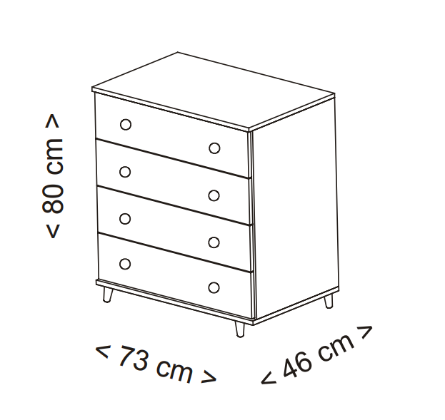 cómoda co-1247 blanca con pomos de madera bebé de 4 cajones de micuna 1 cómoda co-1247 blanca con pomos de madera bebé de 4 cajones de micuna