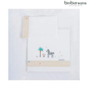 Juego de sábanas Kenia de 100% algodon para minicuna/moises 50x80/90 de Bimbiclass