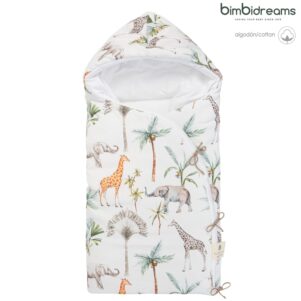 Saco arrullo con capucha de punto Africa 44x88 de BimbiClass
