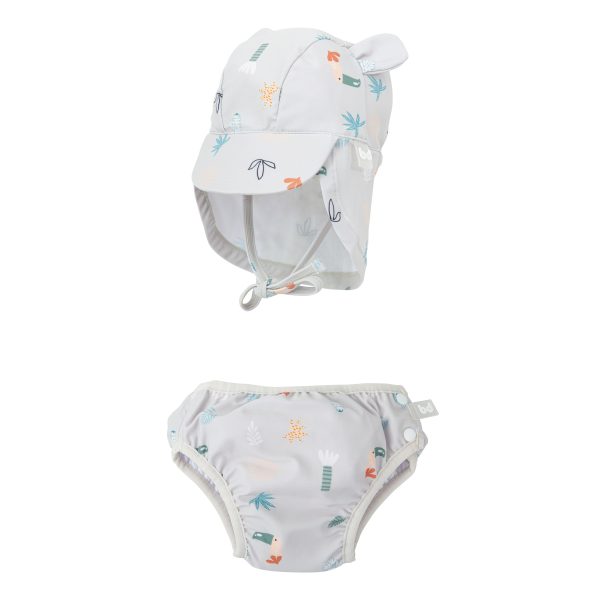 bañador+gorra con protección solar tucan de bimbidreams
