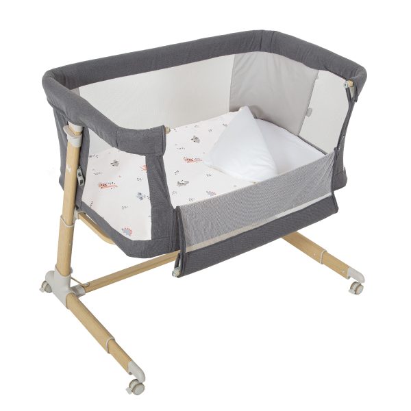16561318-1 minicuna colecho metal con bajera y funda nórdica bronto chic de bimbidreams