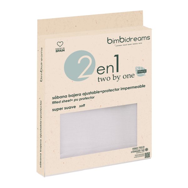 sabana bajera cuna ajustable impermeable 2 en 1 - tencel basics de bimbidreams
