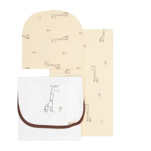Tríptico Sabanitas Punto 100% Algodón Giraffe de Bimbidreams