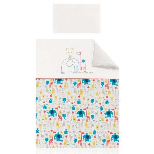 funda nordica cuna + funda almohada happy zoo de bimbidreams