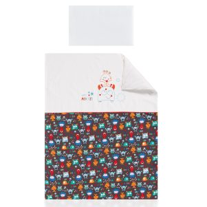 Funda nordica cuna + Funda almohada Monsters de Bimbidreams