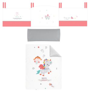 Funda nórdica cuna + Relleno + Protector + Funda almohada Unicornio de Bimbidreams