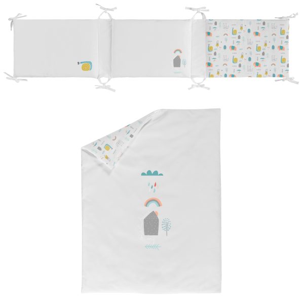 funda nórdica cuna + relleno + protector + funda almohada forest de bimbidreams