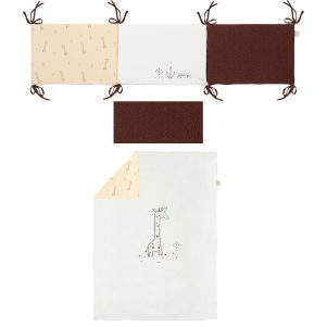 Funda Nórdica Reversible con Relleno, Protector 60/70/80 y Funda de Almohada Giraffe de Bimbidreams