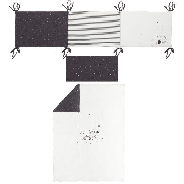funda nórdica cuna + relleno + protector + funda almohada guau de bimbidreams