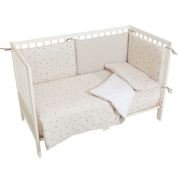 funda nórdica cuna + relleno + protector + funda almohada nairobi de bimbidreams