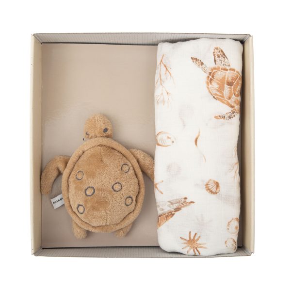 caja de regalo nº 4 - muselina + juguete basics de bimbidreams