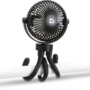 Ventilador portátil para cochecito con luces led, patas flexibles y 4 velocidades de Munchkin