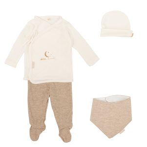 Set Nacimiento - 4p (jubon, Polaina, Gorrito y Bolsa de Muda) Bambú de Bimbidreams