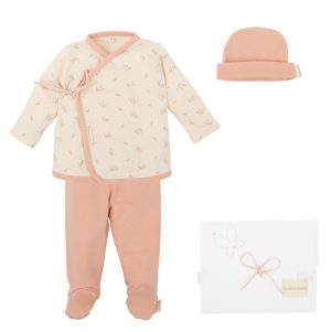 Set Nacimiento - 4p (jubon, Polaina, Gorrito y Bolsa de Muda) Dalia de Bimbidreams