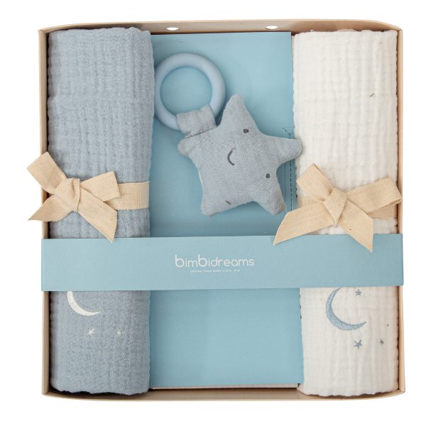 gasas bordadas matalasé con estrella mordedor - set regalo matalase de bimbidreams