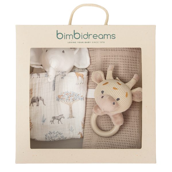 manta de punto con peluches - set regalo tanzania de bimbidreams