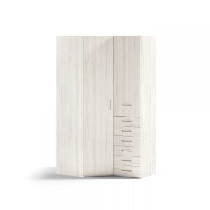 Armario rincón chaflán-recto puerta lisa + 6 cajones derecho-izquierdo de Glicerio Chaves
